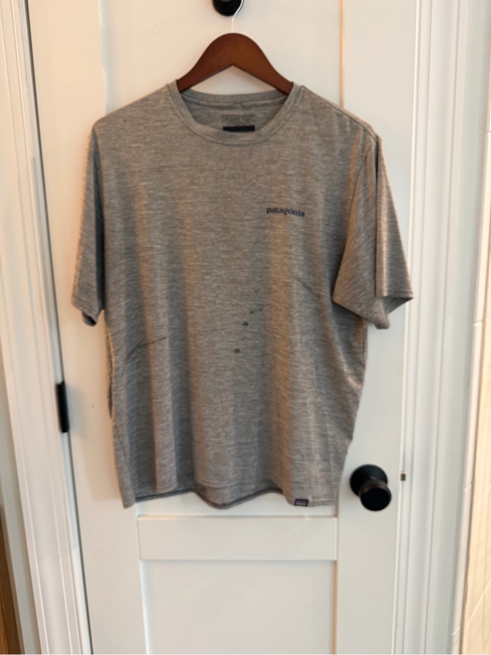 Bundle (2) Patagonia Capilene cool  Men’s Grey Crew Neck Tees, Flaws